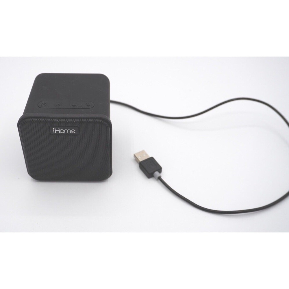 iHome Portable Speaker Rechargeable Cube Mini Travel Speaker Black 13-110
